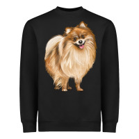 Black Pomeranian Dog Illustrations Heavyweight Sweatshirt - LillyAllenDesigns
