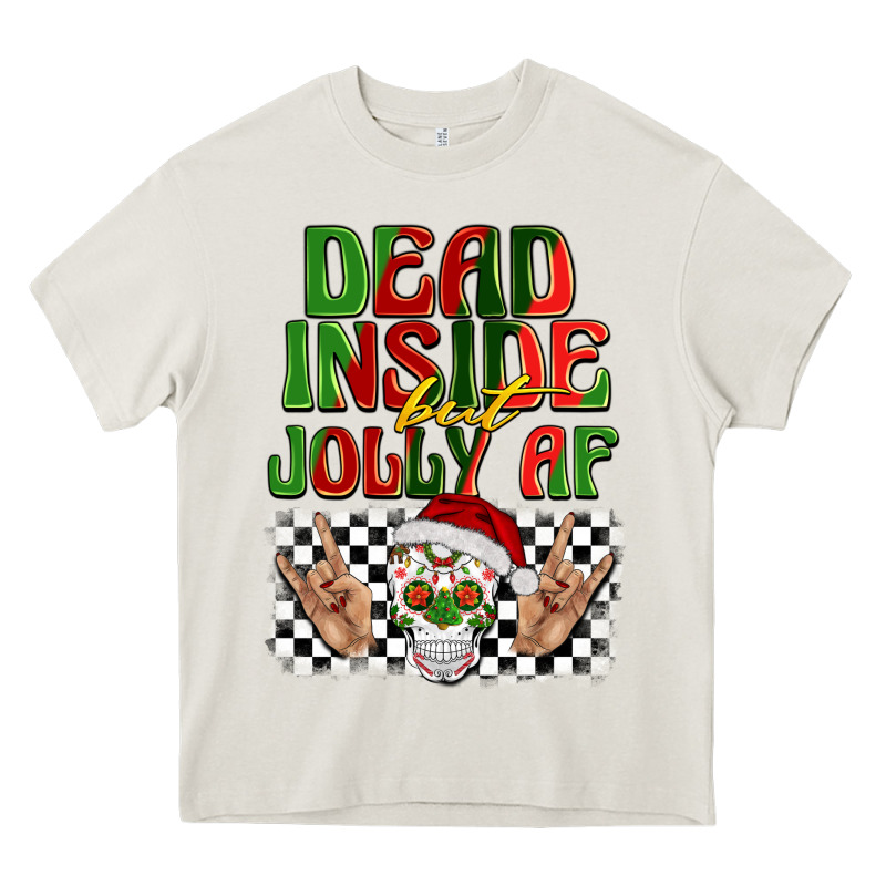 Dead Inside But Jolly Af Heavy Core Tee by BarkalooDesign | Teevron