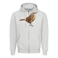Dove Grey Ccarolina Wren Zipper Hoodie - LillyAllenDesigns