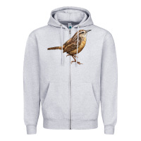 Heather Grey Ccarolina Wren Zipper Hoodie - LillyAllenDesigns