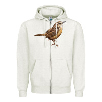 Oatmeal Heather Ccarolina Wren Zipper Hoodie - LillyAllenDesigns