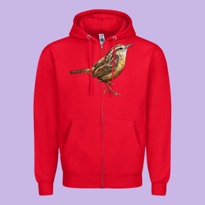 Ccarolina Wren Zipper Hoodie Designed By Lillyallendesigns