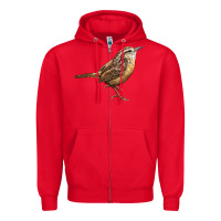 Red Ccarolina Wren Zipper Hoodie - LillyAllenDesigns