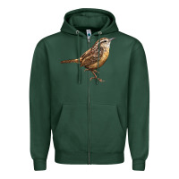 Sports Green Ccarolina Wren Zipper Hoodie - LillyAllenDesigns
