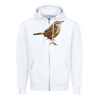 White Ccarolina Wren Zipper Hoodie - LillyAllenDesigns