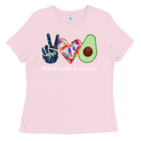 Bubblegum Pink PEACE LOVE AVOCADOS Ladies Tee - Bettercallsaul