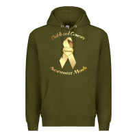 Army Green childhood cancer awareness children cure kids Premium Hoodie - DesignPulse