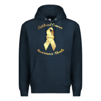 Navy childhood cancer awareness children cure kids Premium Hoodie - DesignPulse