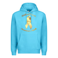 Ocean Blue childhood cancer awareness children cure kids Premium Hoodie - DesignPulse