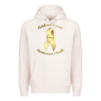 Pale Pink childhood cancer awareness children cure kids Premium Hoodie - DesignPulse