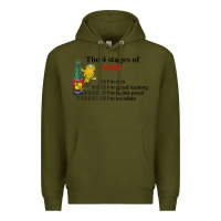 Army Green the 4 stages of soju i'm rich i'm good looking t shirt Premium Hoodie - DesignPulse