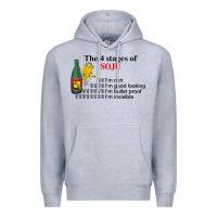 Heather Grey the 4 stages of soju i'm rich i'm good looking t shirt Premium Hoodie - DesignPulse