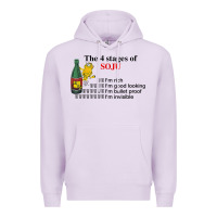 Lilac the 4 stages of soju i'm rich i'm good looking t shirt Premium Hoodie - DesignPulse