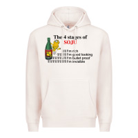 Pale Pink the 4 stages of soju i'm rich i'm good looking t shirt Premium Hoodie - DesignPulse