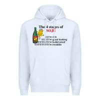White the 4 stages of soju i'm rich i'm good looking t shirt Premium Hoodie - DesignPulse