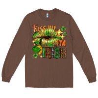 Chestnut St. Patrick's Kiss me I'm Irish with lip Long Sleeve Tee - HowdyJamesFarm