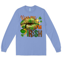 Colony Blue St. Patrick's Kiss me I'm Irish with lip Long Sleeve Tee - HowdyJamesFarm