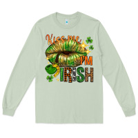 Matcha St. Patrick's Kiss me I'm Irish with lip Long Sleeve Tee - HowdyJamesFarm