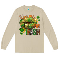 Mushroom St. Patrick's Kiss me I'm Irish with lip Long Sleeve Tee - HowdyJamesFarm