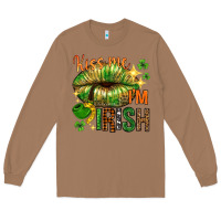 Toasted Coconut St. Patrick's Kiss me I'm Irish with lip Long Sleeve Tee - HowdyJamesFarm
