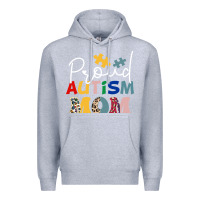Heather Grey Proud Autism Mom Leopard Pattern Design Autism Awa Premium Hoodie - CowhideDigitalArt
