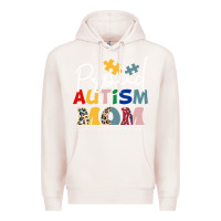 Pale Pink Proud Autism Mom Leopard Pattern Design Autism Awa Premium Hoodie - CowhideDigitalArt