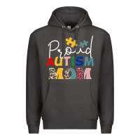 Smoke Proud Autism Mom Leopard Pattern Design Autism Awa Premium Hoodie - CowhideDigitalArt