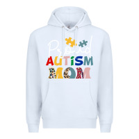 White Proud Autism Mom Leopard Pattern Design Autism Awa Premium Hoodie - CowhideDigitalArt
