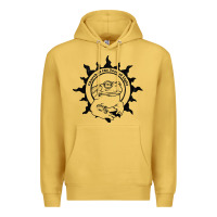 Antique Gold Authentic Church Of The Toad Of Light Psychedlic Frog Licking (Distres Premium Hoodie - DesignPulse