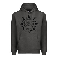 Charcoal Heather Authentic Church Of The Toad Of Light Psychedlic Frog Licking (Distres Premium Hoodie - DesignPulse