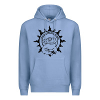 Colony Blue Authentic Church Of The Toad Of Light Psychedlic Frog Licking (Distres Premium Hoodie - DesignPulse