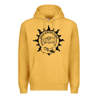 Mustard Authentic Church Of The Toad Of Light Psychedlic Frog Licking (Distres Premium Hoodie - DesignPulse
