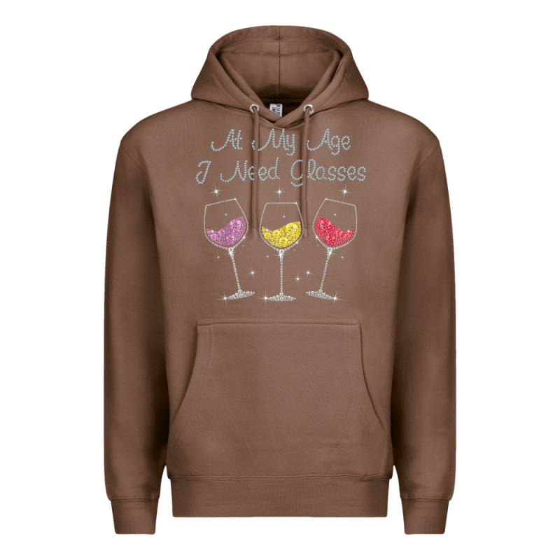 At My Age I Need Glasses Premium Hoodie by DesignPulse | Teevron