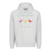 Dove Grey At My Age I need Glasses Premium Hoodie - DesignPulse