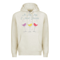 Oatmeal Heather At My Age I need Glasses Premium Hoodie - DesignPulse