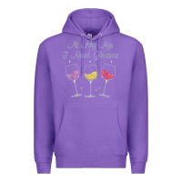 Purple At My Age I need Glasses Premium Hoodie - DesignPulse