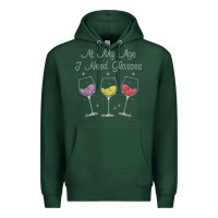 Sports Green At My Age I need Glasses Premium Hoodie - DesignPulse