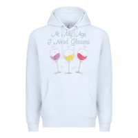 White At My Age I need Glasses Premium Hoodie - DesignPulse