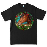 Black Western Horse Christmas Premium Tee - RanaPortraitStore