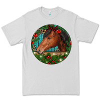 Dove Grey Western Horse Christmas Premium Tee - RanaPortraitStore