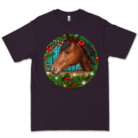 Plum Western Horse Christmas Premium Tee - RanaPortraitStore
