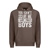 Coffee You Can't Scare Me I Have Three Boys Funny Sons Mom Dad Gift Premium Hoodie - DesignPulse