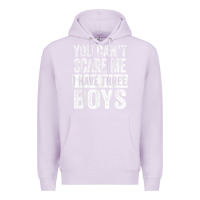 Lilac You Can't Scare Me I Have Three Boys Funny Sons Mom Dad Gift Premium Hoodie - DesignPulse