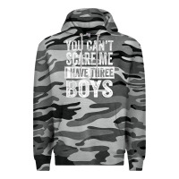 Slate Camo You Can't Scare Me I Have Three Boys Funny Sons Mom Dad Gift Premium Hoodie - DesignPulse