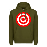 Army Green bullseye target red & white rings target Premium Hoodie - DesignPulse
