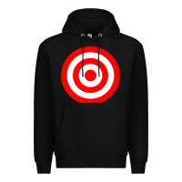 Black bullseye target red & white rings target Premium Hoodie - DesignPulse