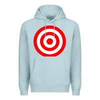 Blue Mist bullseye target red & white rings target Premium Hoodie - DesignPulse