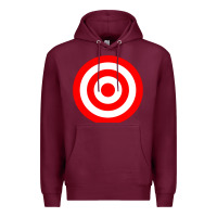 Burgundy bullseye target red & white rings target Premium Hoodie - DesignPulse