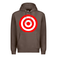 Coffee bullseye target red & white rings target Premium Hoodie - DesignPulse