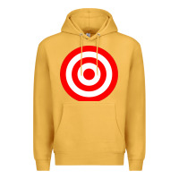 Mustard bullseye target red & white rings target Premium Hoodie - DesignPulse